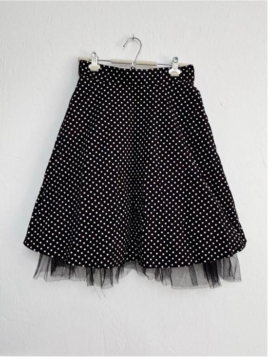 Janette Dresses & Skirts - Women's Janette Polka Dot Skater Skirt Size M Black White Tulle A line